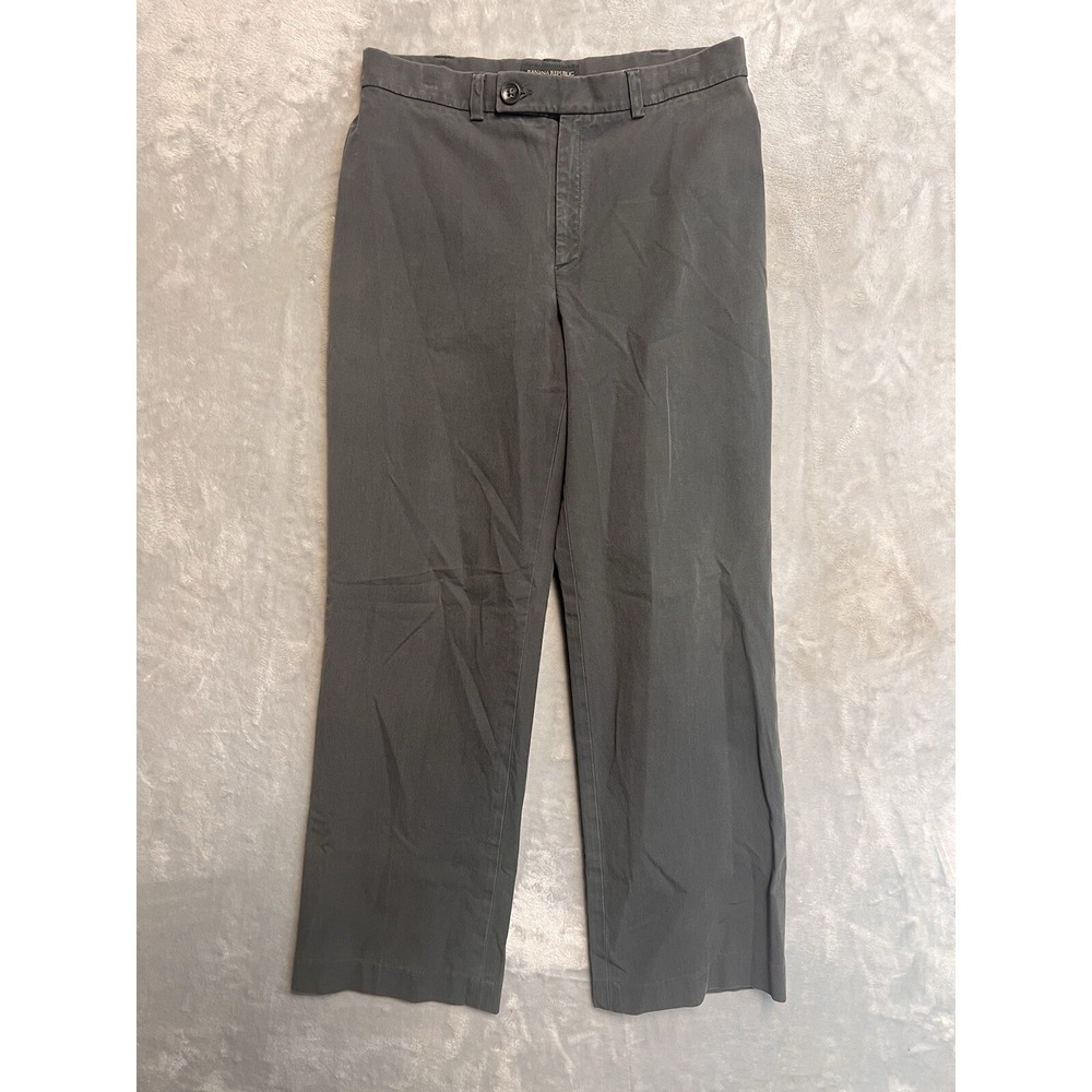 Banana Republic Stretch Pants Women 4R Grey Excellent Straight Leg Workwear